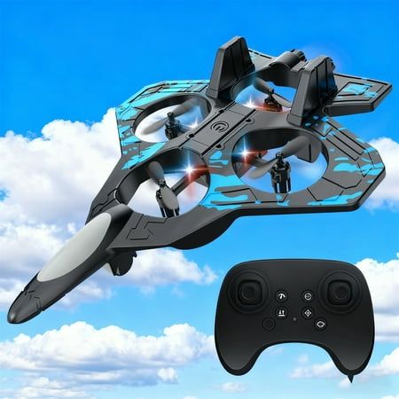 Remote Control Flying Jet Drone Toy with LED Lights | 360° Stunt RC Aircraft for Kids & Beginners